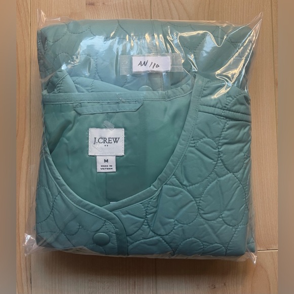 J. Crew Factory Lightweight Quilted Heart Jacket Soft Green M - Picture 14 of 14